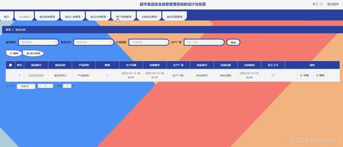 基于Java與Vue的超市食品安全信息管理系統的設計與實現